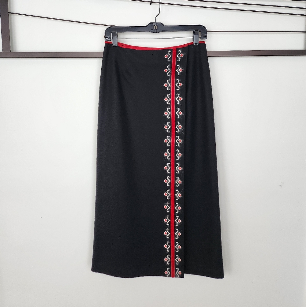 Women's Ann Taylor 4P Wool Cashmere Wrap Midi Skirt